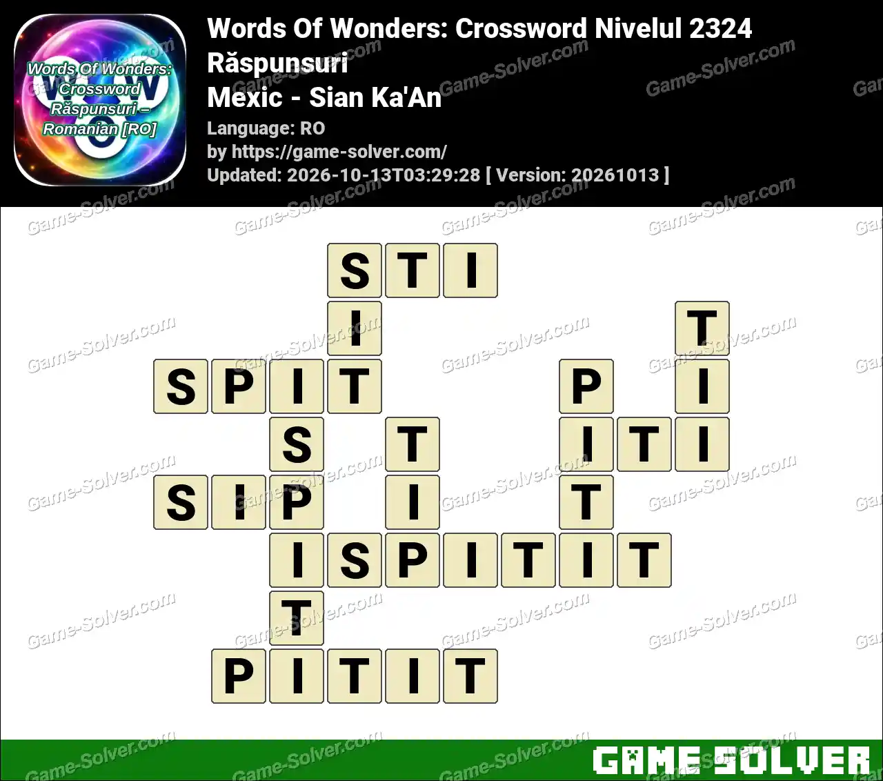 Words Of Wonders: Crossword Nivelul 2324 Răspunsuri – Mexic – Sian Ka’An